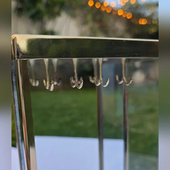 Brass / Gold Mirrored Jewelry Necklace Display BOX - Picture 2 of 9